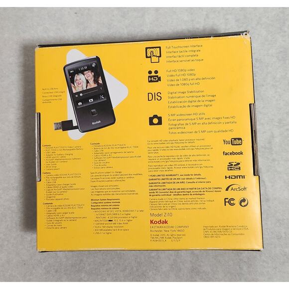 Kodak Play Touch Zi10 HD Video And 5MP Still Camera With Accessories Pre-owned - Picture 10 of 10